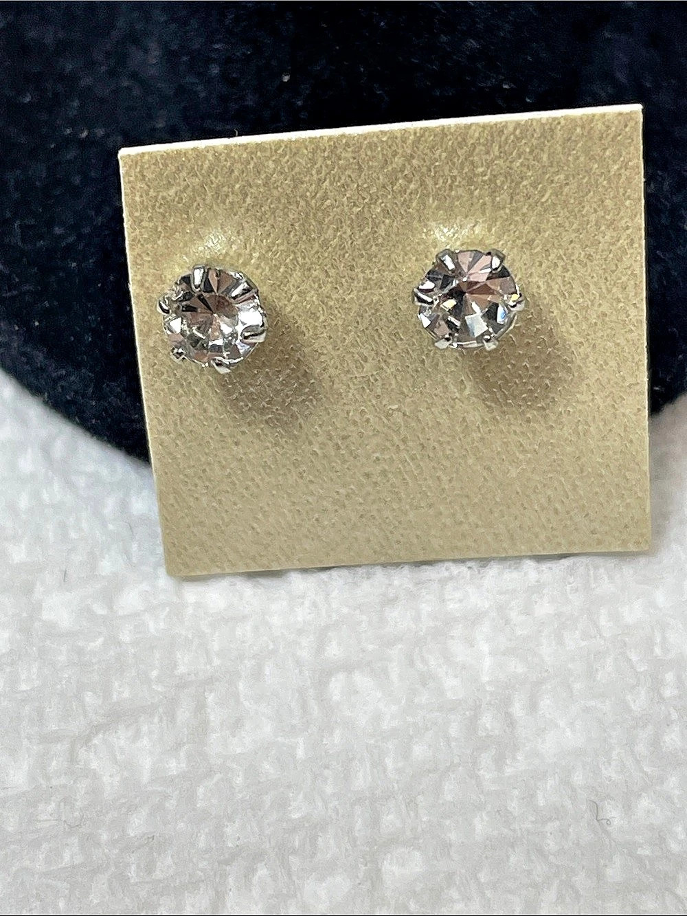 Crystal Stud Earrings 1/4 Carat & Ear Cuff With crystals